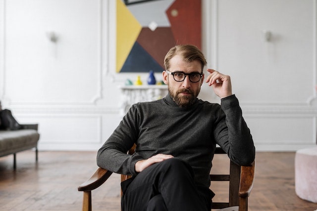 A serious man talking about fame and addiction