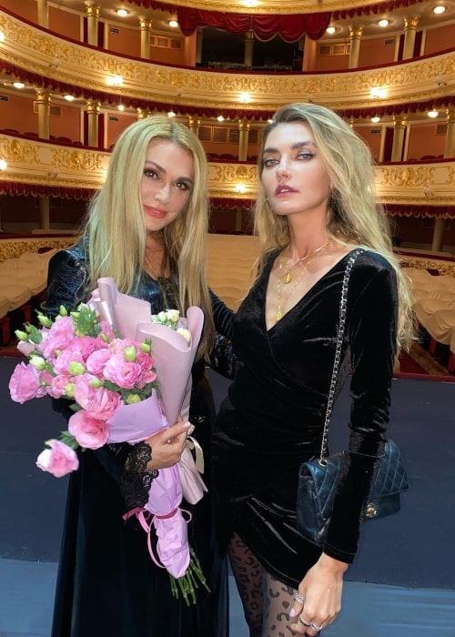 Alina Baikova as seen in a picture that was taken in Kirovohrad Oblast with actress Olha Sumska in October 2020