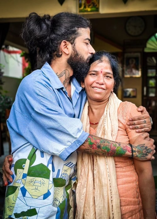 Anurag Dobhal as seen in a picture with his mother that was taken in October 2023, in Dehradun, Uttarakhand