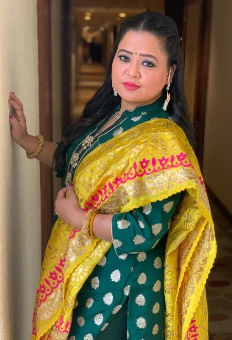 Bharti Singh as seen while posing for the camera in January 2021