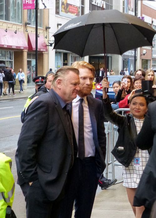 Brendan Gleeson and Domhnall Gleeson at the premiere of Brooklyn, 2015 Toronto Film Festival