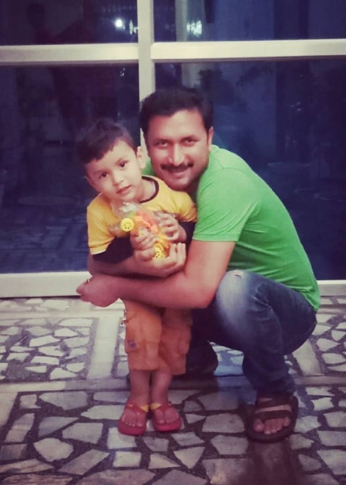 Chandresh Singh and his son Anay Singh as seen in a picture taken in March 2018