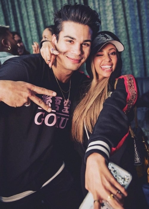 Drew Ray Tanner as seen while posing for a picture with his dear friend, Vanessa Morgan