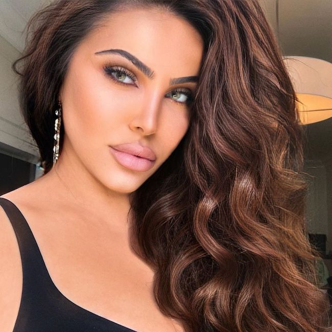 Hrush Achemyan in a selfie showing her hair done by Ritaloweryhair in July 2020