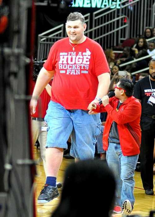 Igor Vovkovinskiy at the Halftime Festivities During an NBA Preseason Basketball Game in Texas in October 2013