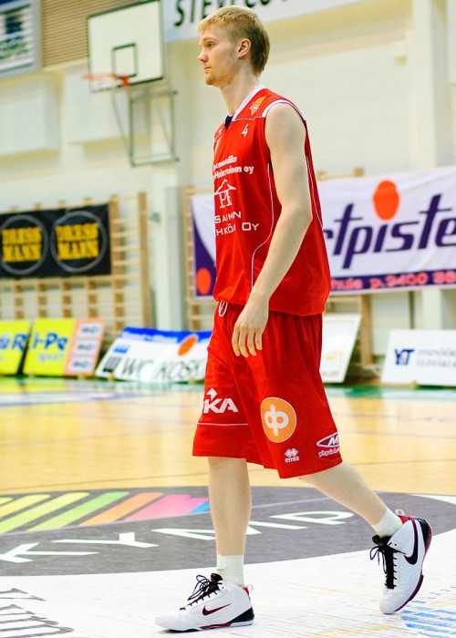 Joonas Suotamo Playing for the Lappeenrannan NMKY Against KTP-Basket at Steveco Areena in Kotka in Finland
