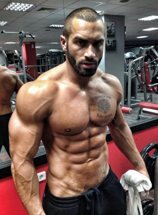 Lazar Angelov after a training session in 2014