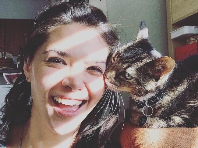 Lilan Bowden as seen while taking a selfie with her cat in November 2018