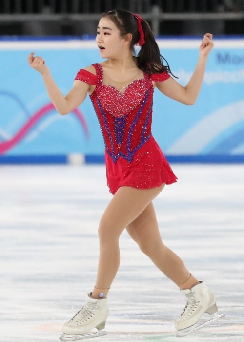 Mana Kawabe at Women's Single Figure Skating Short Program at 2020 Winter Youth Olympics