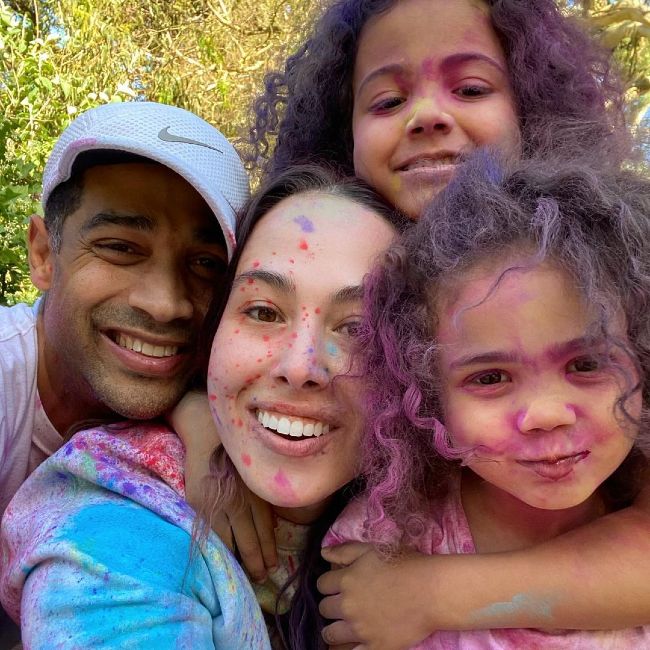 Meena Harris seen smiling with her family in 2021