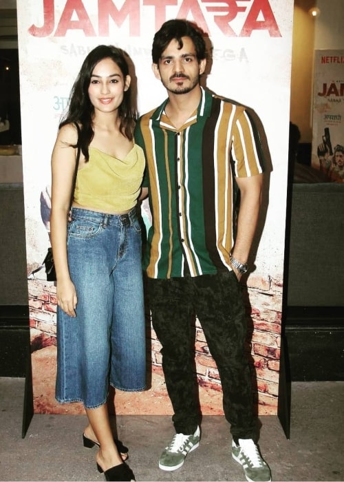Monika Panwar with her co-star Anshumaan Pushkar in a picture that was taken in August 2020