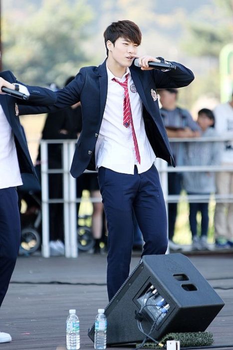 Moonbin seen performing in October 2015