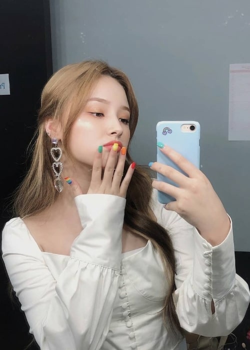 Nancy Jewel McDonie as seen while taking a mirror selfie in July 2019