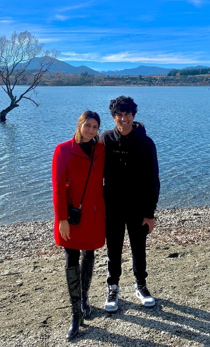 Rachin Ravindra as seen while posing for a picture with Premila Morar in Queenstown, New Zealand in July 2021
