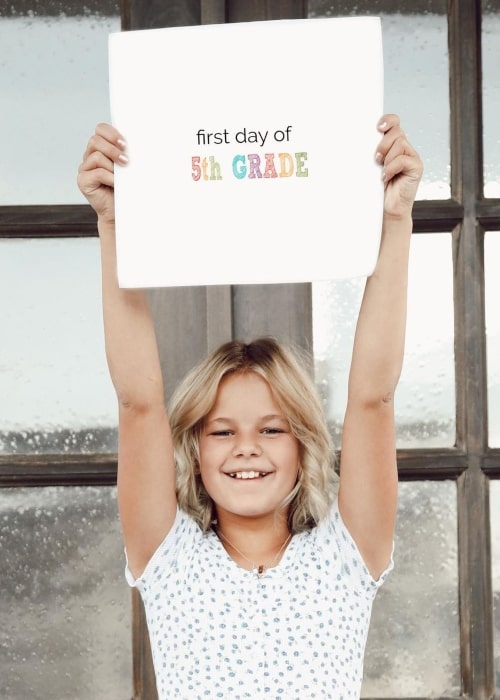 Reese LeRoy as seen in a picture that was taken on the first day of 5th grade in August 2020