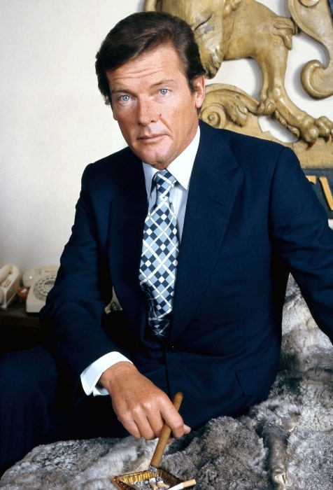 Roger Moore at photographer's studio in Belgravia, London in 1973
