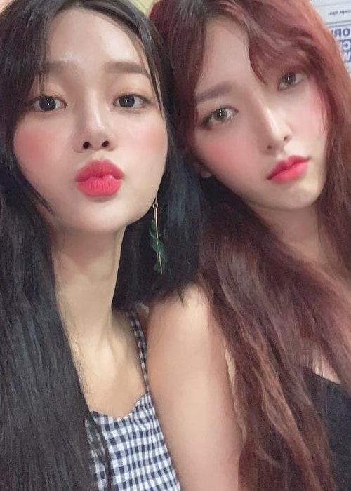 Seo Yu-na as seen in a picture with singer Kim Chanmi taken in Cebu, Philippines in April 2019