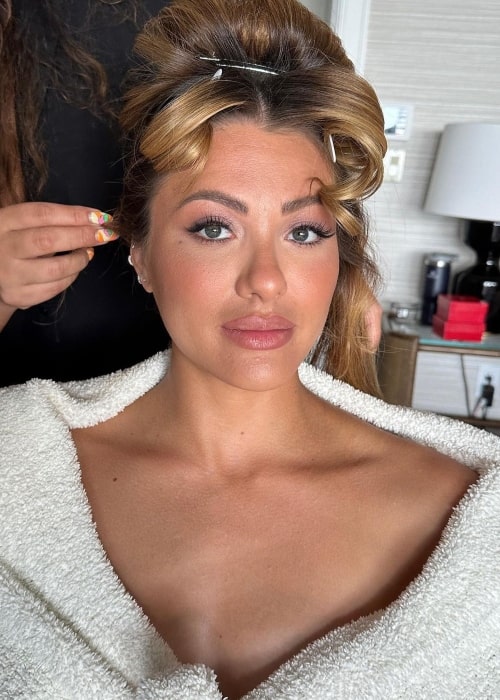Shelby Miller as seen in a picture that was taken while getting ready for her wedding in July 2023