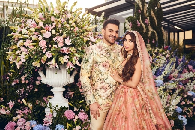 Sshura Khan as seen while posing for a picture with Arbaaz Khan in December 2023