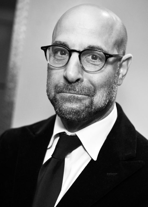 Stanley Tucci as seen in a black-and-white picture while attending the James Beard Awards in May 2009