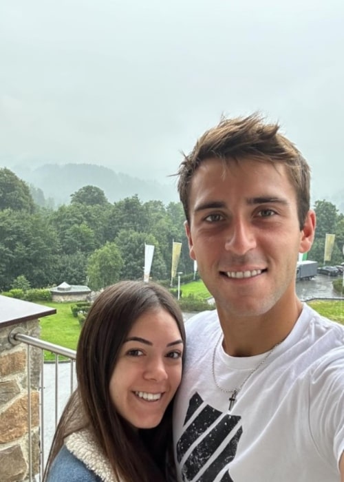 Tom&aacute;s Mart&iacute;n Etcheverry and Belen Raimondi, as seen in December 2023
